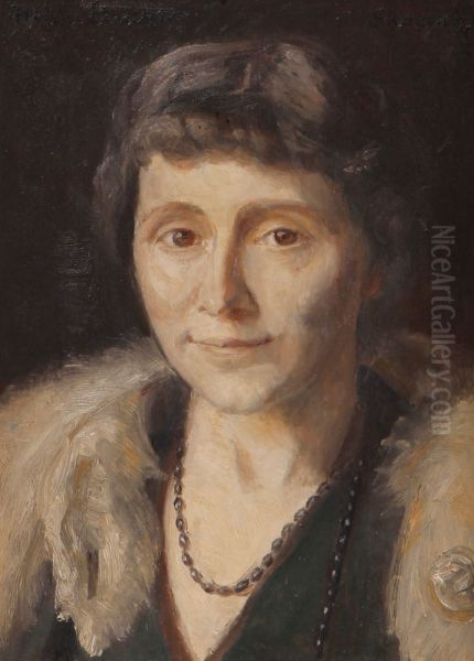 Portrait af Cornelia Elisabeth Bech. Oil Painting by Michael Peter Ancher