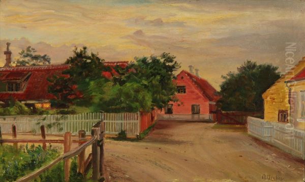 Gadeparti fra Skagen. Oil Painting by Anna Ancher