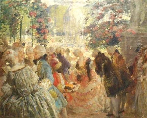 Fete Elegante Oil Painting by Alphonse Callet