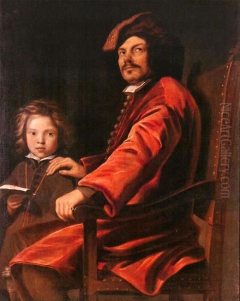 Double portrait of a man and a boy Oil Painting by Michiel Sweerts