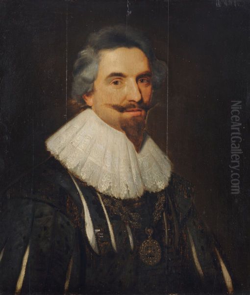 Sir Cornelius Vermuyden (1595-1677) Oil Painting by Michiel Jansz. van Mierevelt