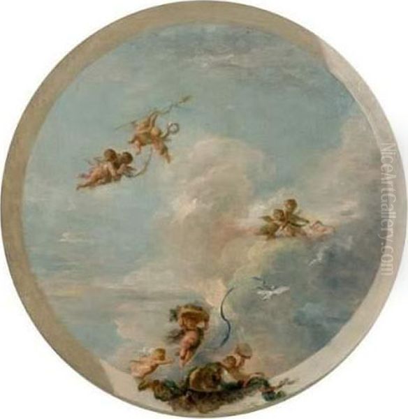 Putti Dans Les Nuees Oil Painting by Antoine-Francois Callet