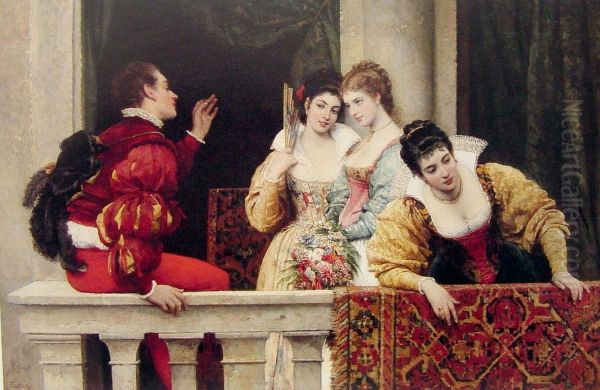 Sur le Balcon Oil Painting by Eugene de Blaas