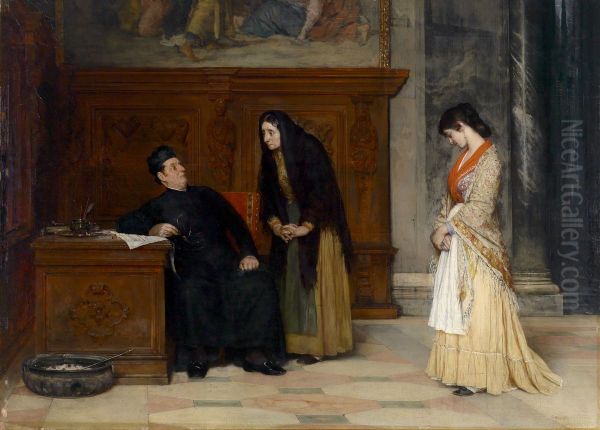 In the Sacristy Oil Painting by Eugene de Blaas