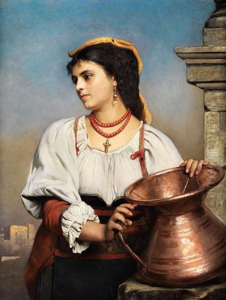 Italienische schonheit Oil Painting by Angelo Graf von Courten