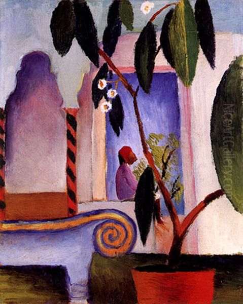 Arabisches Cafe Oil Painting by August Macke