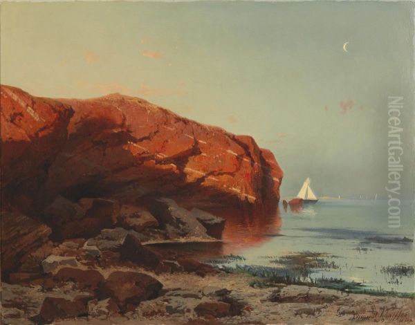 Motiv aus Helgoland Oil Painting by August Schaeffer von Wienwald