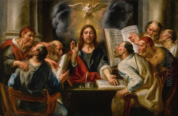 Christ among the Pharisees Oil Painting by Jacob Jordaens