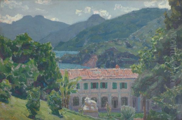 On Lake Como. Hotel. Villa Serbilloni. Italy Oil Painting by Apollinary Vasnetsov