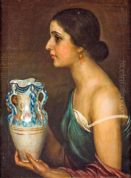 Retrato de la bailaora Conchita Triana Oil Painting by Julio Romero De Torres