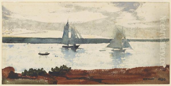 Two Sailboats Oil Painting by Winslow Homer