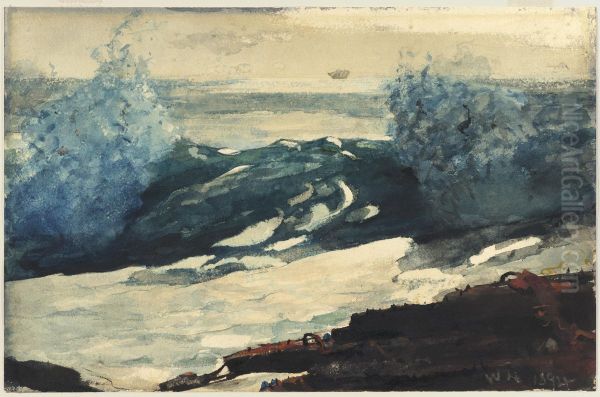 Prout's Neck Surf Oil Painting by Winslow Homer