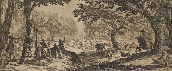 La Grande Chasse Oil Painting by Jacques Callot