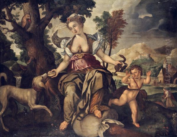 Allegory of Remorselessness (flintiness) Oil Painting by Augsburg