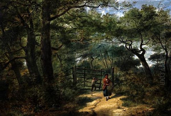 A Woodland Walk Oil Painting by Benjamin Callow