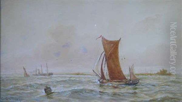 Full Sails Oil Painting by C Callow