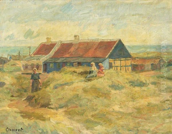 The Blue House in Skagen. Oil Painting by Gad Frederik Clement