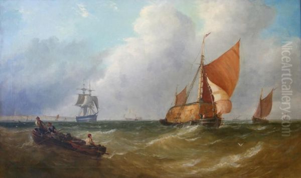 A Light Breeze On The Thames Oil Painting by George D. Callow