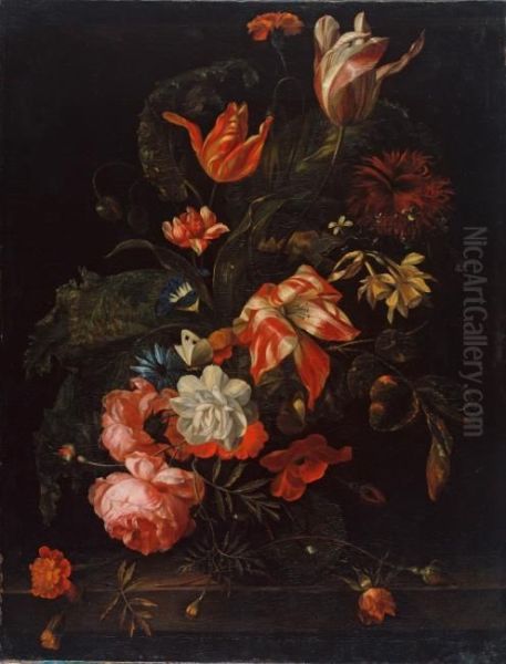 Still life of flowers Oil Painting by Simon Pietersz Verelst