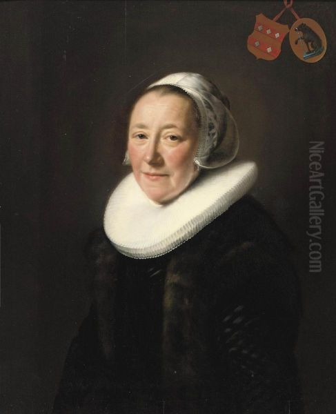 Portrait of Erminia van Beresteyn (1544-1625) Oil Painting by Abraham de Vries