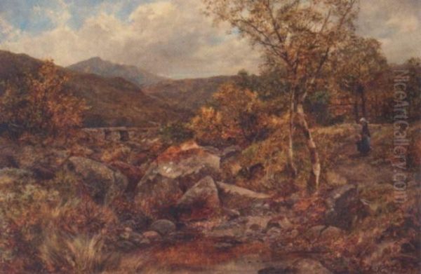 Path And Spring Near Capel Curig Oil Painting by James T. Callowhill