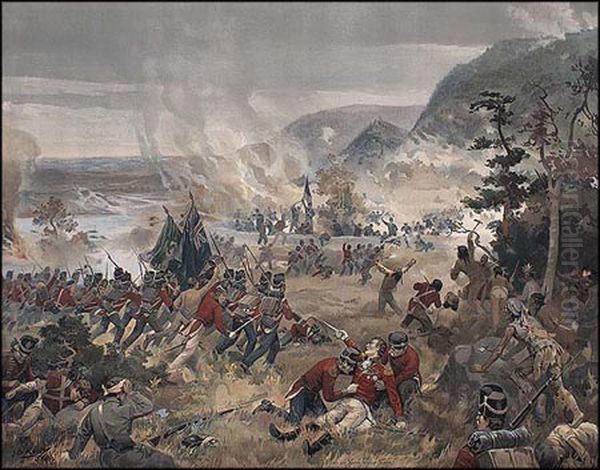 Battle ofQueenston Heights, 1812 Oil Painting by unknown