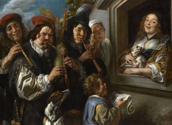 Ambulant Musicians or The Serenade Oil Painting by Jacob Jordaens