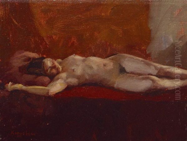 Reclining Nude Oil Painting by Frans Koppelaar