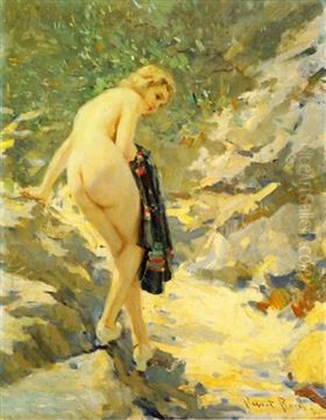 the bather Oil Painting by Robert Lewis Reid