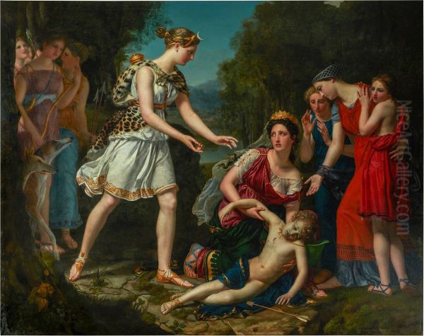 The death of Cenchirias, son of Neptune and the nymph Peirene Oil Painting by Sophie Fremiet