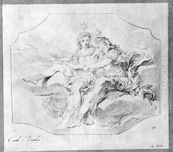 Castor och Pollux Oil Painting by Charles-Andre van Loo