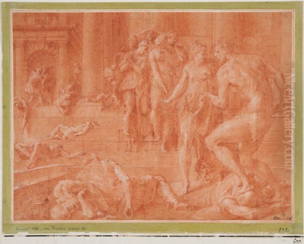 Ulysses Orders the Killing of Penelope's Servants Oil Painting by Francesco Primaticcio