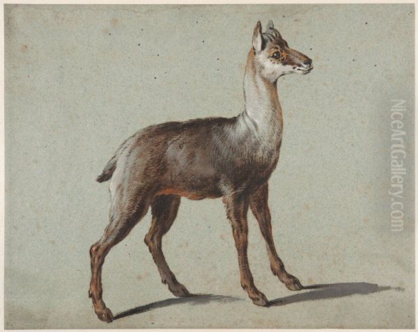 Chamois Oil Painting by Jean-Baptiste Oudry