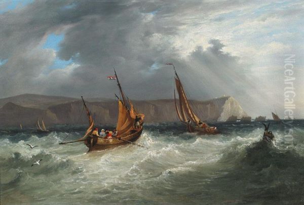 Heading Home Passing The Cliffs Of Dover Oil Painting by Frederick Calvert