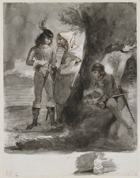 Illustration till Quentin Durward av Walter Scott Oil Painting by Eugene Delacroix