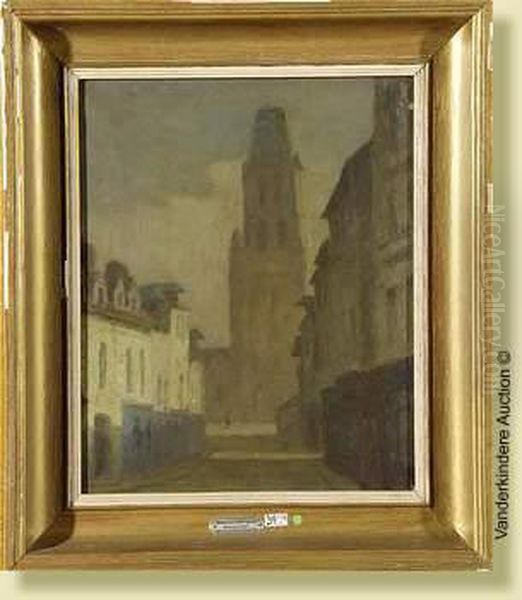 Vue De Ville Oil Painting by Henri-Bernard Calvet