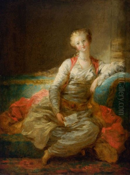 Sultana on an Ottoman Oil Painting by Jean-Honore Fragonard