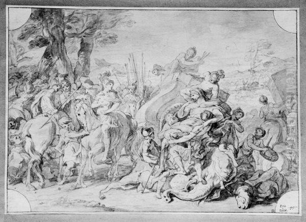 Porus qonqured by Alexander Oil Painting by Francois Lemoyne