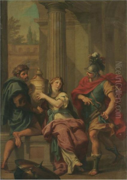 Electra And Orestes Oil Painting by Jacopo Alessandro Calvi Il Sordino