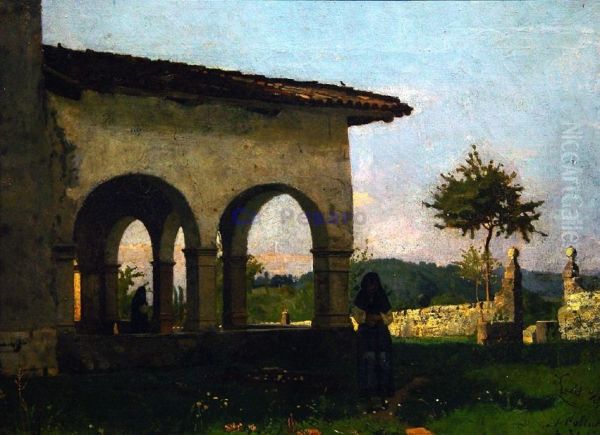 At Coltura, hamlet of Polcenigo, in Friuli-Venezia Giulia, Italy Oil Painting by Luigi Nono