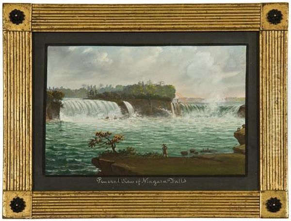 General View Of Niagara Falls. Oil Painting by Nicolino Calyo