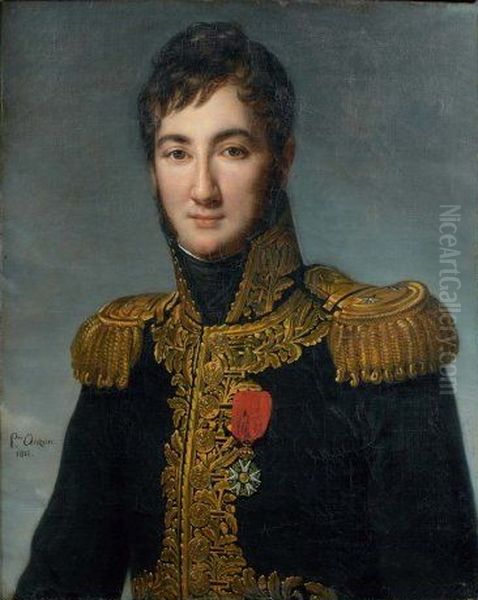 Portrait du general de brigade Charbonnel de Sales, en grand uniforme Oil Painting by Pauline Auzou