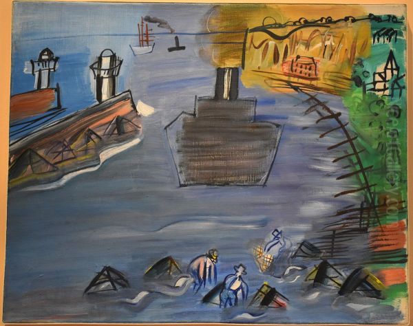 Le cargo noir Oil Painting by Raoul Dufy