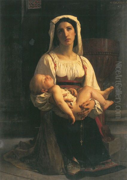 Prayer to the Virgin Oil Painting by William-Adolphe Bouguereau