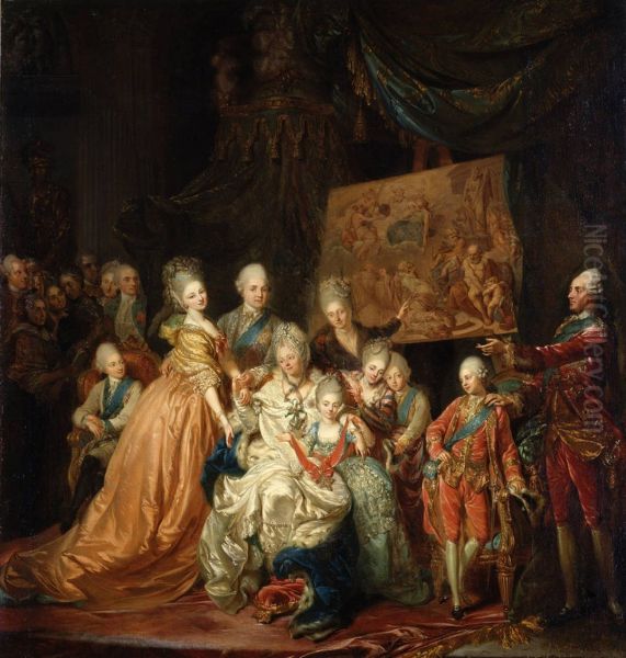 The Elector's family Oil Painting by Johann Eleazar Zeissig