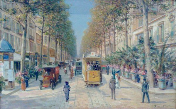 L'Avenue de la Gare a Nice Oil Painting by Louis Beroud