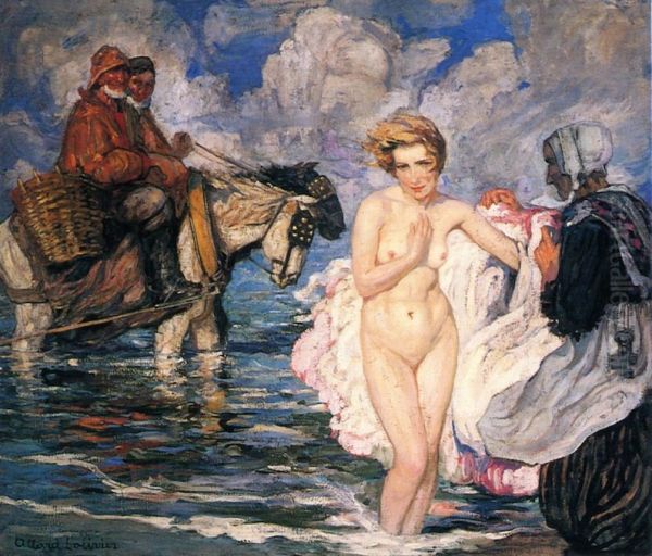 Bather in the North Sea Oil Painting by Fernand Allard L'Olivier