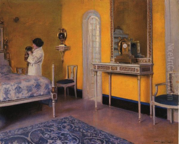 Interior. Oil Painting by Ramon Casas