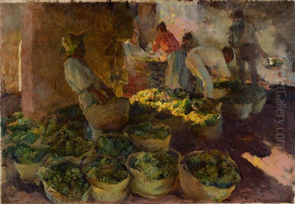 Preparation of raisins Oil Painting by Joaquin Sorolla