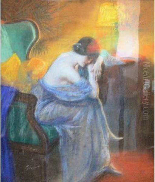 Femme Assoupie Oil Painting by Charles Camarroque